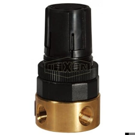 Dixon Wilkerson by Miniature Water Regulator without Gauge, 11 SCFM Flow Rate, 2 to 125 psig Adjustable Pr RB3-01R